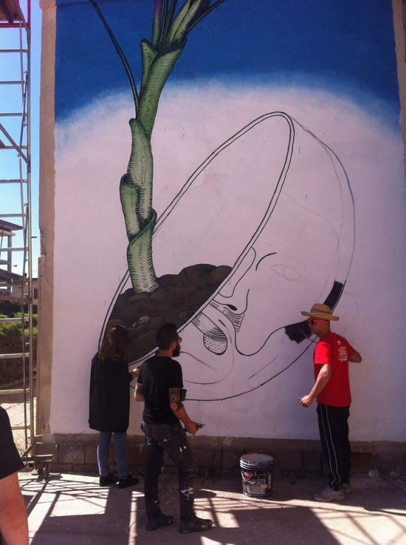 Mr. Crocus - Un mega murale a San Gavino Monreale