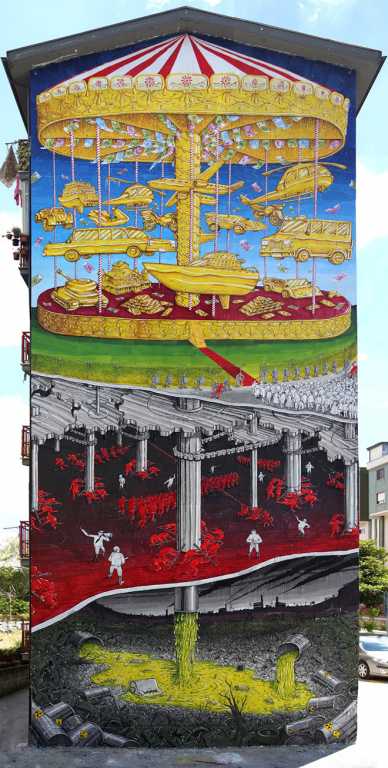 La Cuccagna - Grande murale di denuncia - Campobasso