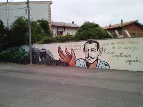 Tonara: Rivive lo storico e amato murale di Peppino Mereu