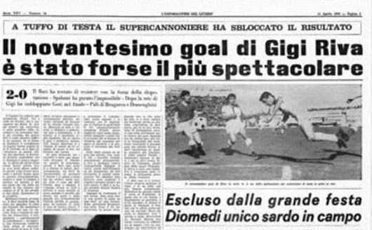 San Gavino omaggia Gigi Riva e lo scudetto del Cagliari 1970