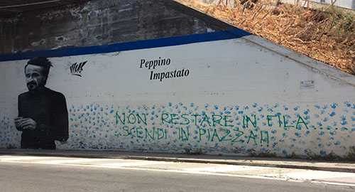 Catania: Un murale per ricordare Peppino Impastato